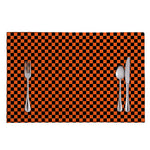 Orange And Black Checkered Pattern Print Placemat
