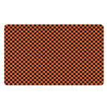Orange And Black Checkered Pattern Print Polyester Doormat