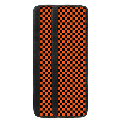 Orange And Black Checkered Pattern Print Refrigerator Handle Covers