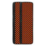 Orange And Black Checkered Pattern Print Refrigerator Handle Covers