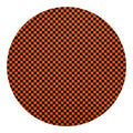 Orange And Black Checkered Pattern Print Round Blanket