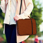 Orange And Black Checkered Pattern Print Shoulder Strap Bible Bag