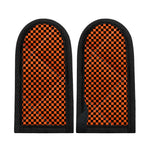 Orange And Black Checkered Pattern Print Skillet Handle Cover