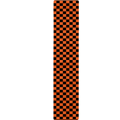 Orange And Black Checkered Pattern Print Table Runner