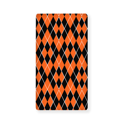 Orange And Black Halloween Argyle Print Baby Crib Sheet