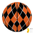 Orange And Black Halloween Argyle Print Basketball