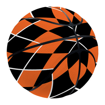 Orange And Black Halloween Argyle Print Basketball