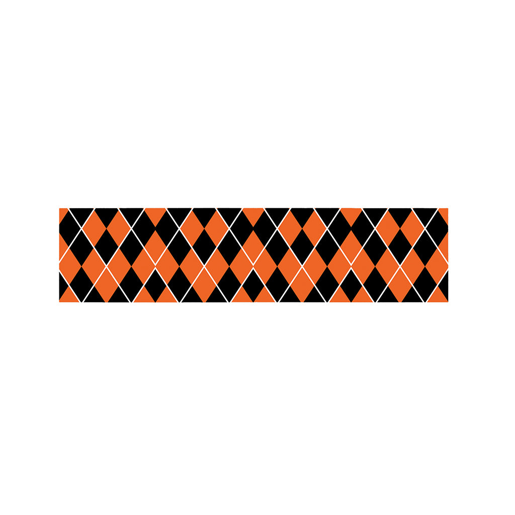 Orange And Black Halloween Argyle Print Bed Runner