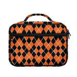 Orange And Black Halloween Argyle Print Briefcase Bible Bag