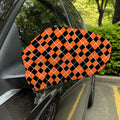 Orange And Black Halloween Argyle Print Car Side Mirror Covers