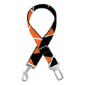 Orange And Black Halloween Argyle Print Dog Seat Belt