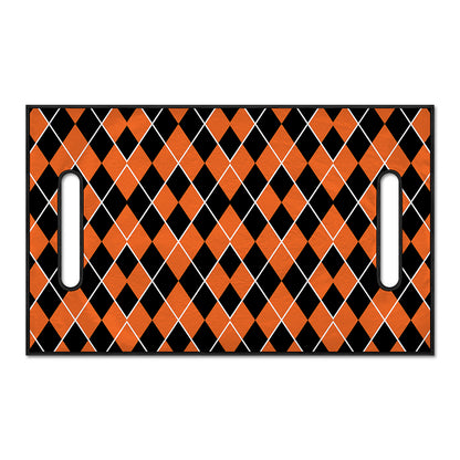 Orange And Black Halloween Argyle Print Golf Cart Seat Cover