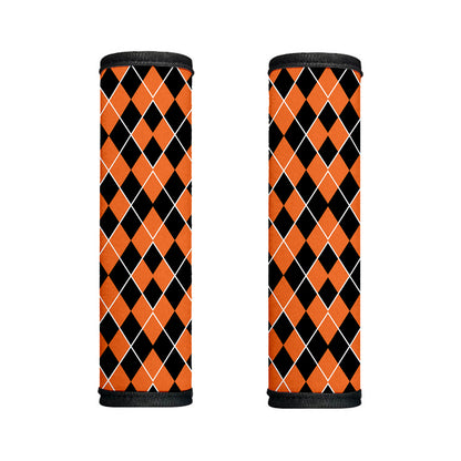 Orange And Black Halloween Argyle Print Handle Covers