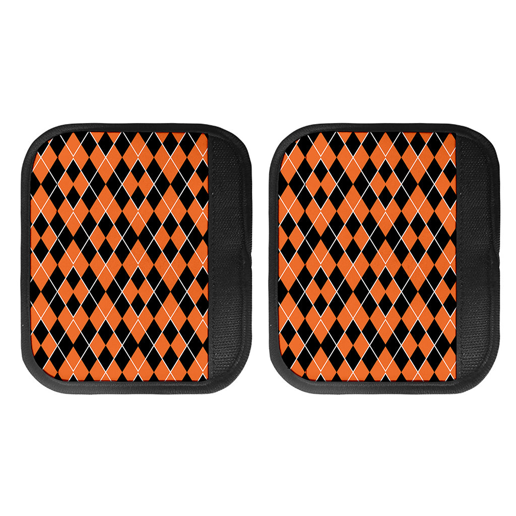 Orange And Black Halloween Argyle Print Handle Covers