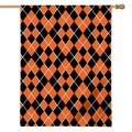 Orange And Black Halloween Argyle Print House Flag
