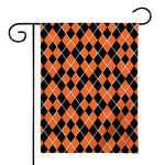 Orange And Black Halloween Argyle Print House Flag