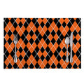 Orange And Black Halloween Argyle Print Placemat