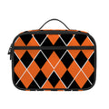 Orange And Black Halloween Argyle Print Portable Lunch Bag