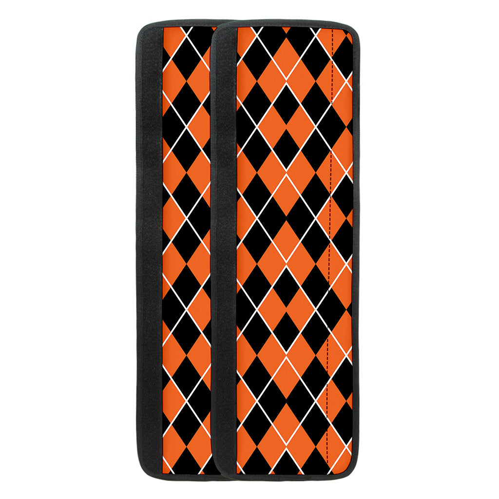 Orange And Black Halloween Argyle Print Refrigerator Handle Covers