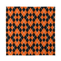 Orange And Black Halloween Argyle Print Silk Bandana