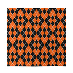 Orange And Black Halloween Argyle Print Silk Bandana
