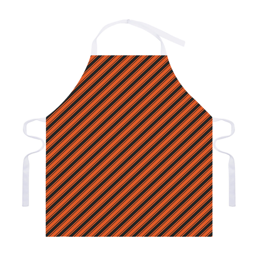 Orange And Black Halloween Pattern Print Adjustable Apron