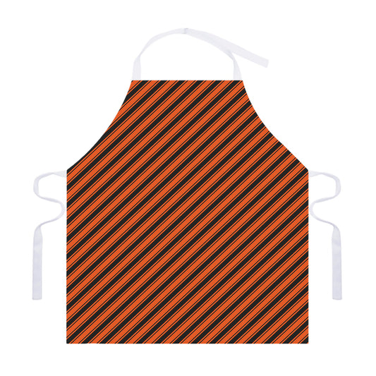 Orange And Black Halloween Pattern Print Adjustable Apron