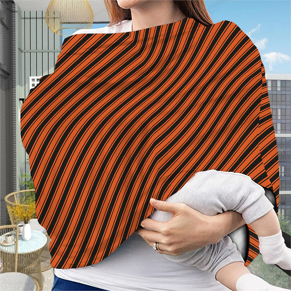 Orange And Black Halloween Pattern Print Baby Seat Cover