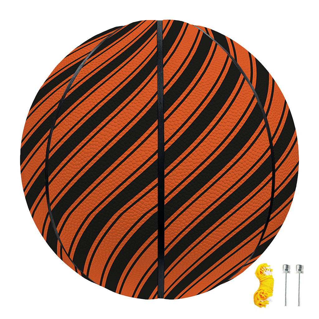 Orange And Black Halloween Pattern Print Basketball