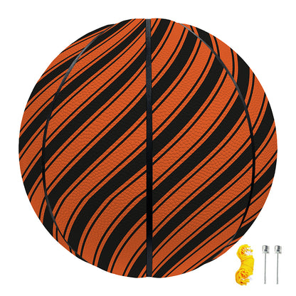Orange And Black Halloween Pattern Print Basketball