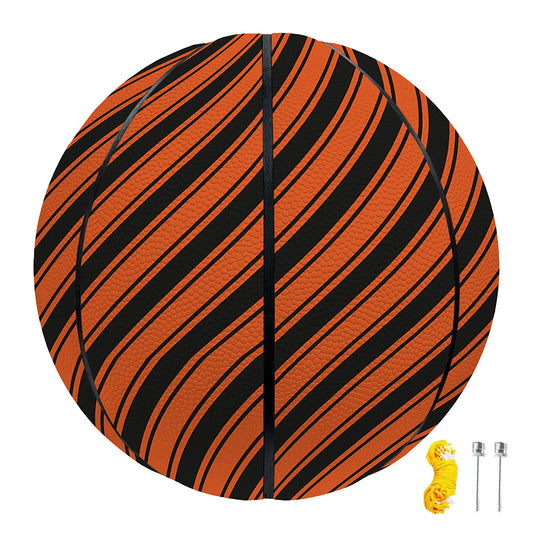 Orange And Black Halloween Pattern Print Basketball