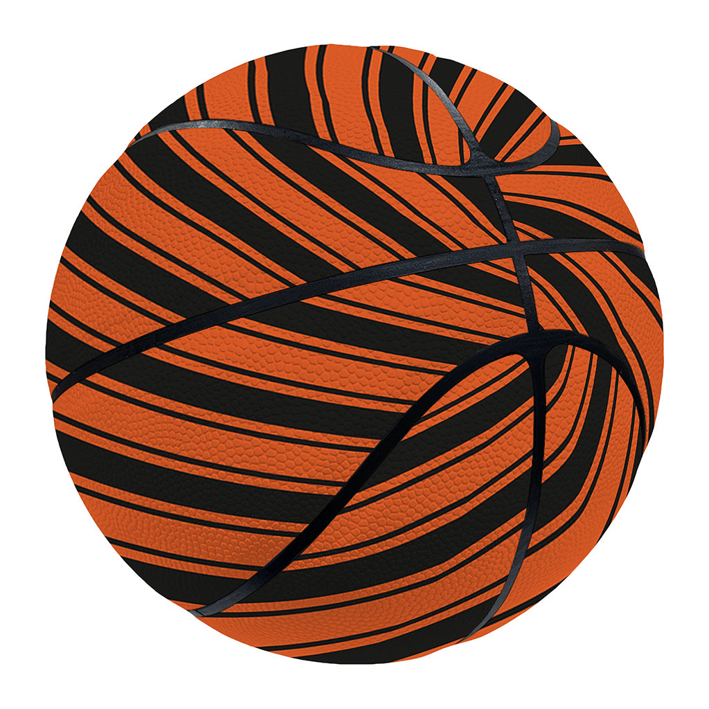 Orange And Black Halloween Pattern Print Basketball