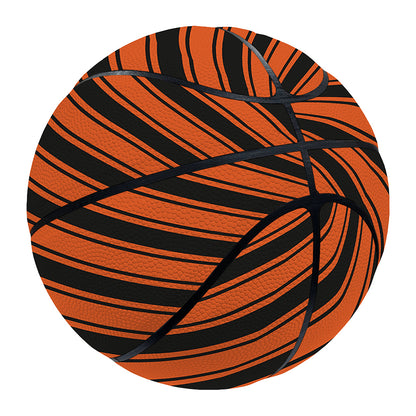 Orange And Black Halloween Pattern Print Basketball