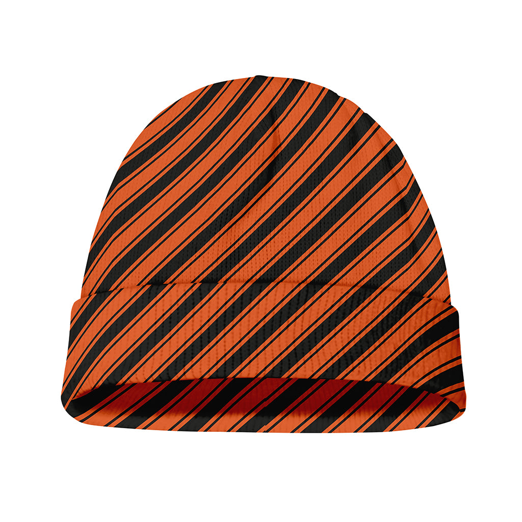 Orange And Black Halloween Pattern Print Beanie