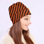 Orange And Black Halloween Pattern Print Beanie