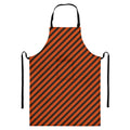 Orange And Black Halloween Pattern Print Bib Apron With Pocket