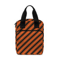 Orange And Black Halloween Pattern Print Bible Tote Bag