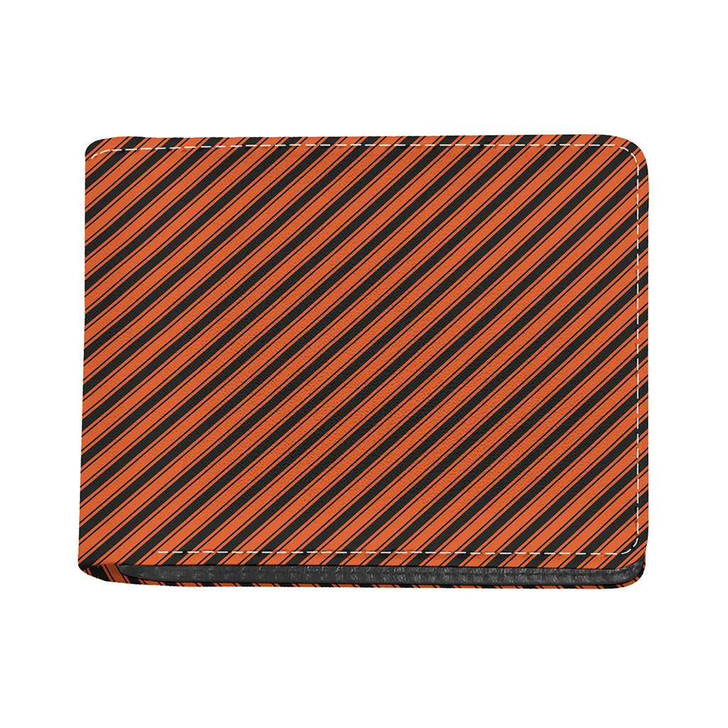 Orange And Black Halloween Pattern Print Bifold Wallet