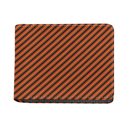 Orange And Black Halloween Pattern Print Bifold Wallet