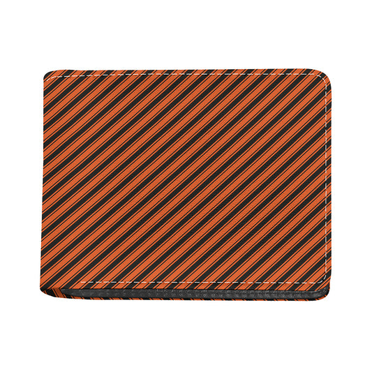 Orange And Black Halloween Pattern Print Bifold Wallet