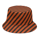 Orange And Black Halloween Pattern Print Bucket Hat