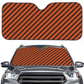 Orange And Black Halloween Pattern Print Car Windshield Sun Shade
