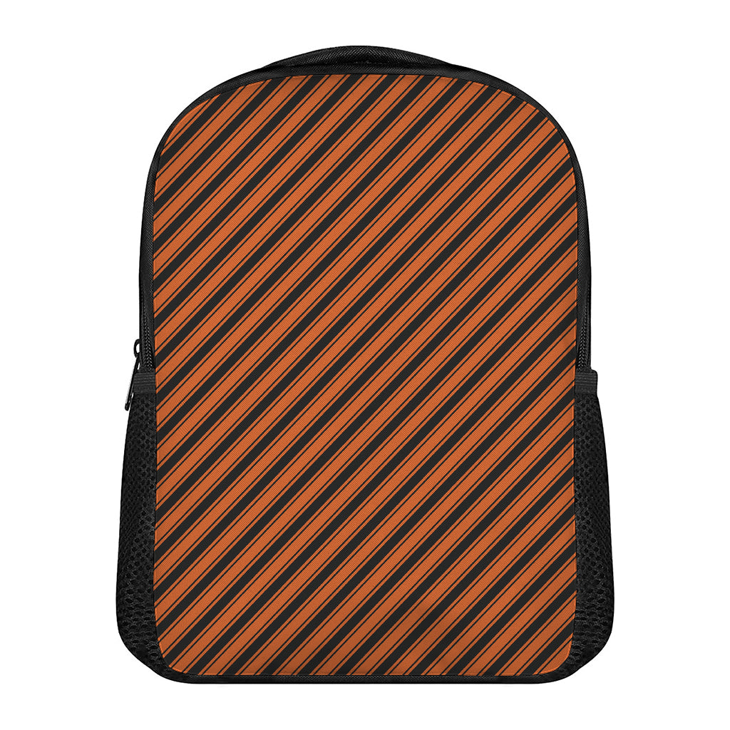 Orange And Black Halloween Pattern Print Casual Backpack