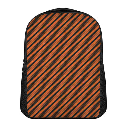 Orange And Black Halloween Pattern Print Casual Backpack