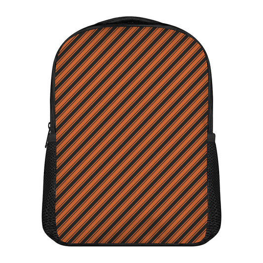 Orange And Black Halloween Pattern Print Casual Backpack