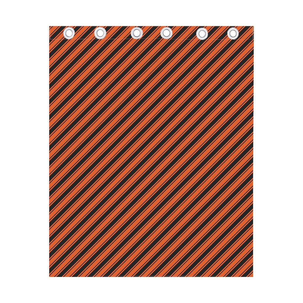 Orange And Black Halloween Pattern Print Curtain