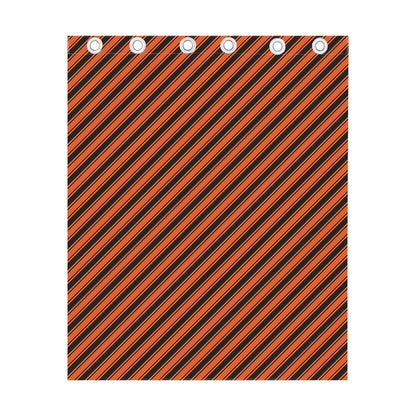 Orange And Black Halloween Pattern Print Curtain