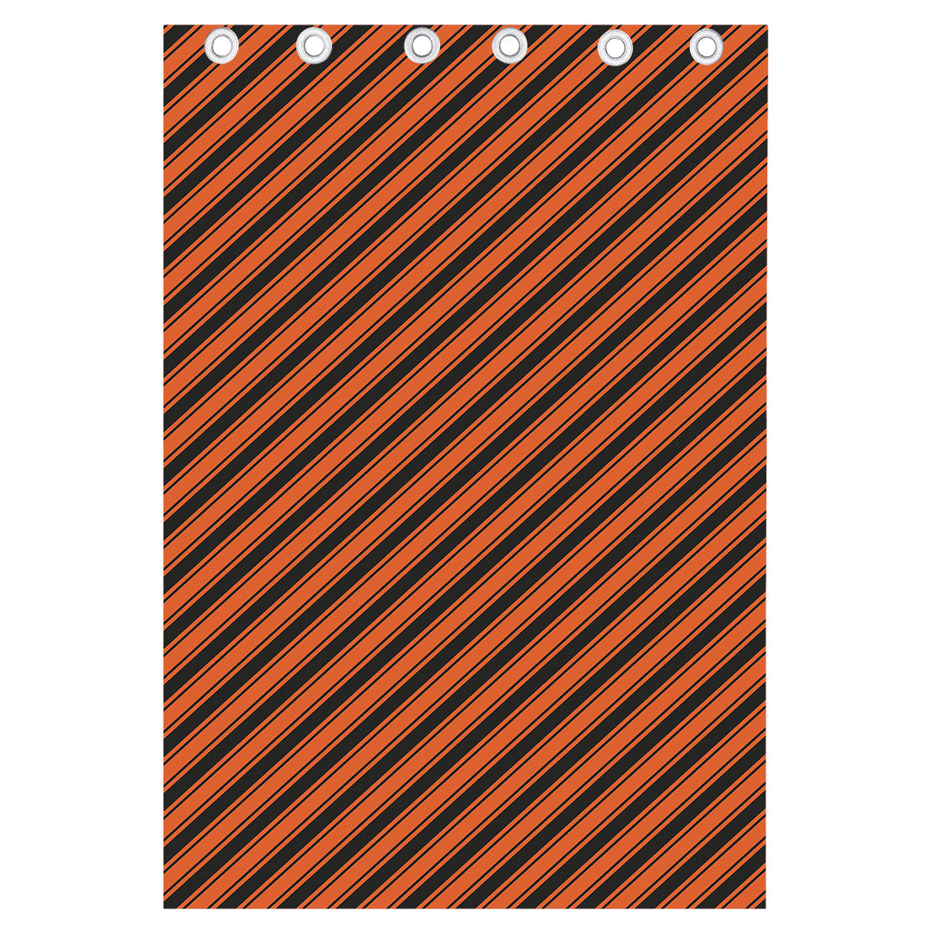Orange And Black Halloween Pattern Print Curtain