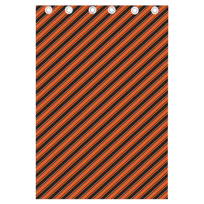 Orange And Black Halloween Pattern Print Curtain