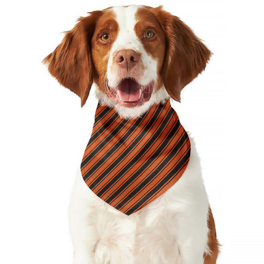 Orange And Black Halloween Pattern Print Dog Bandana